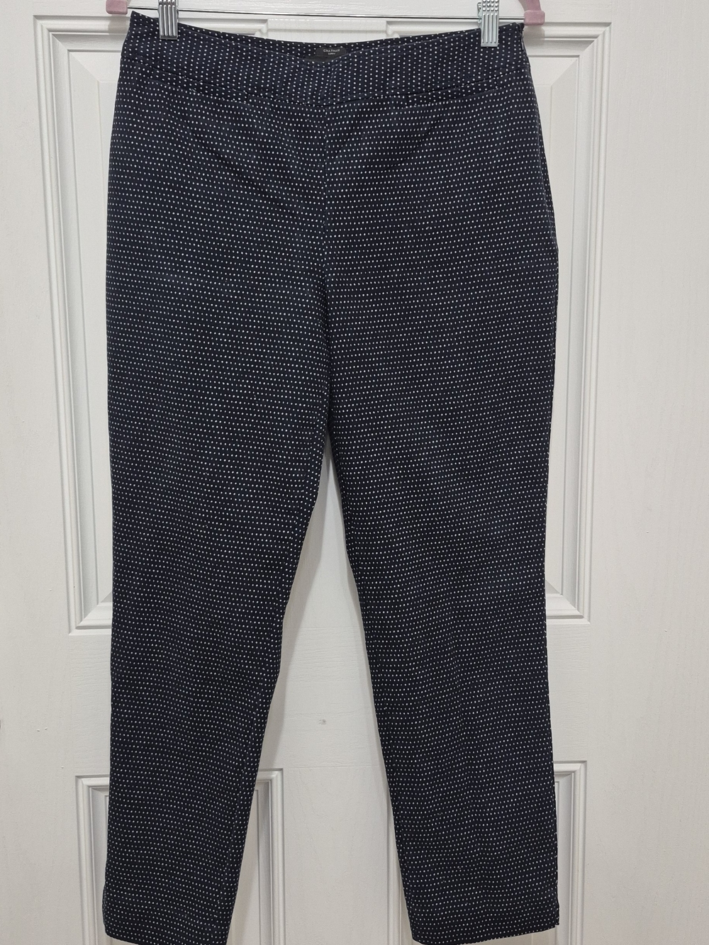 Talbots Navy and White Microdot Ponte Ankle Pants Size 8